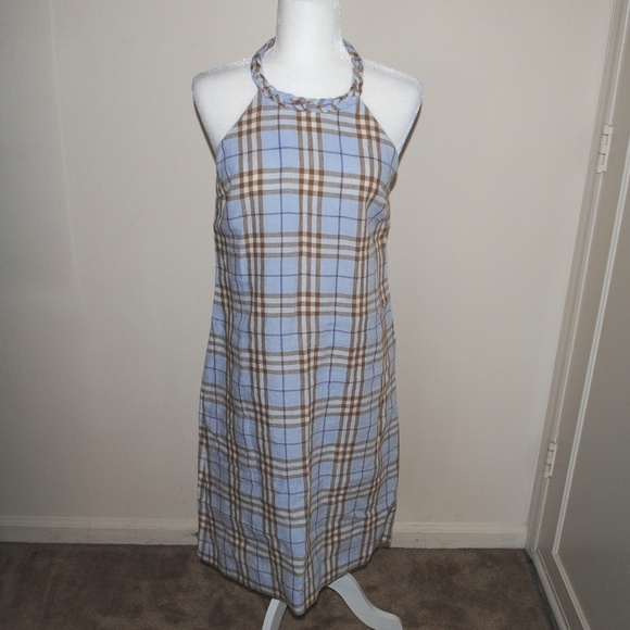 Burberry Dresses & Skirts - Burberry Blue Multicolor Nova Check Halter Dress